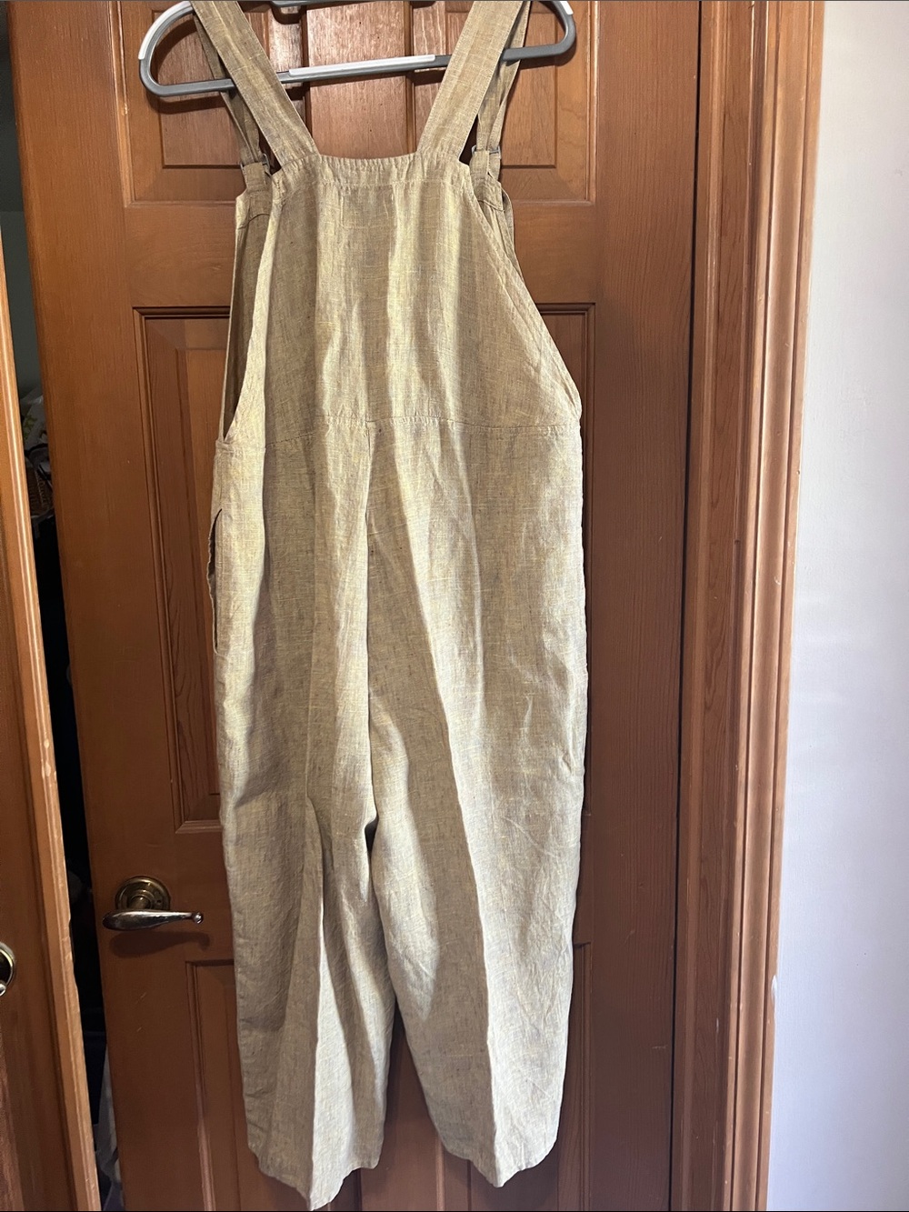 Flax Natural Very light yellow green color Linen Overalls - Picture 9 of 9